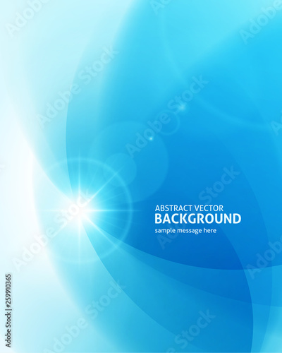 Abstract clean blue light lines with lens flare modern background vector illustration