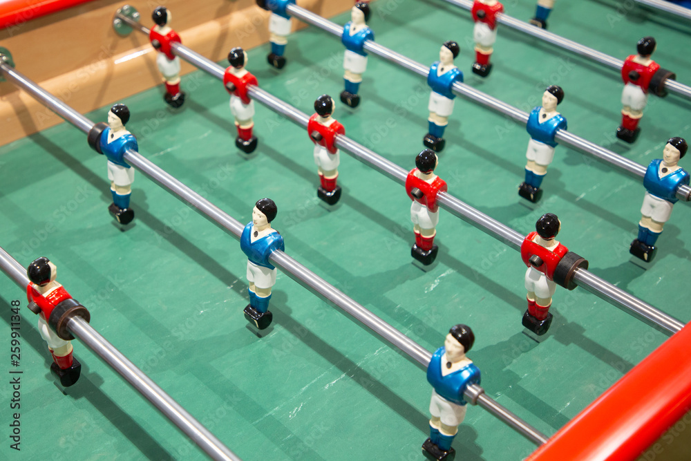 Table baby foot football kicker with miniature players Table baby foot football kicker with miniature players