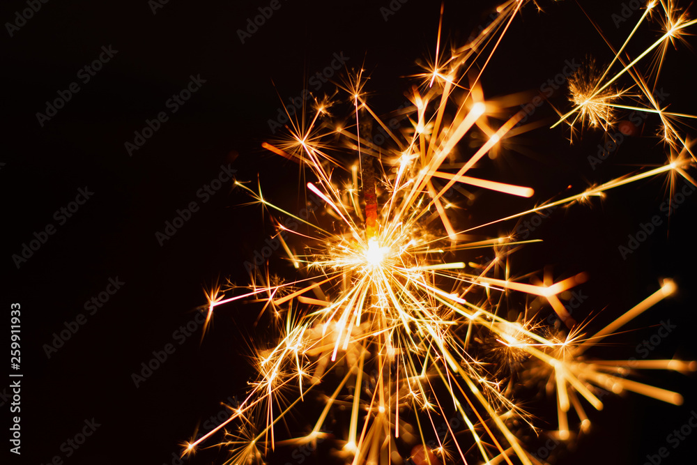 Sparkler background. Christmas and new year sparkler holiday background.