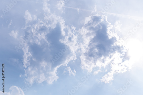 Beautiful blue sky with cloudy background and texture.