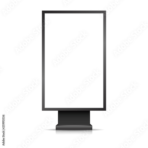 realistic outdoor advertising banner. street light box display mockup