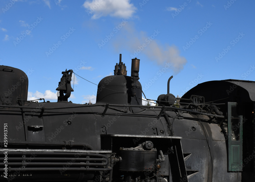 Locomotive steam dome and bell