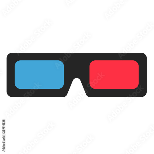 3d glasses flat illustration on white