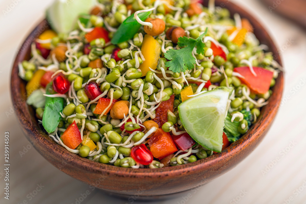 sprouted lentil salad sprouted lentil salad