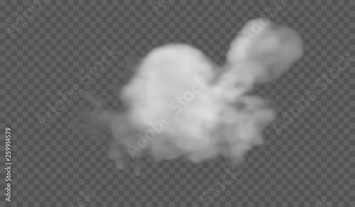 Transparent special effect stands out with fog or smoke. White cloud vector, fog or smog