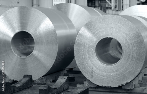 aluminum coils stored in a cast house
