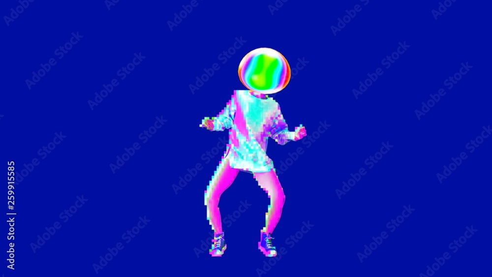 Gif animation art. Dancing Clubbing Bubble Girl