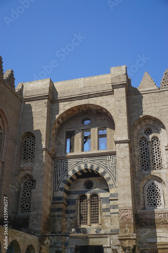 Cairo, Egypt: Detail of the Qalawun complex (c. 1285), on Muizz Street in the heart of Islamic Cairo District. photo