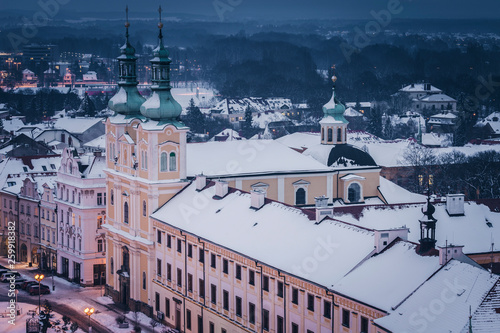 Εκτύπωση καμβά Virgin Mary Assumption Church on Main Square in Hradec Kralove