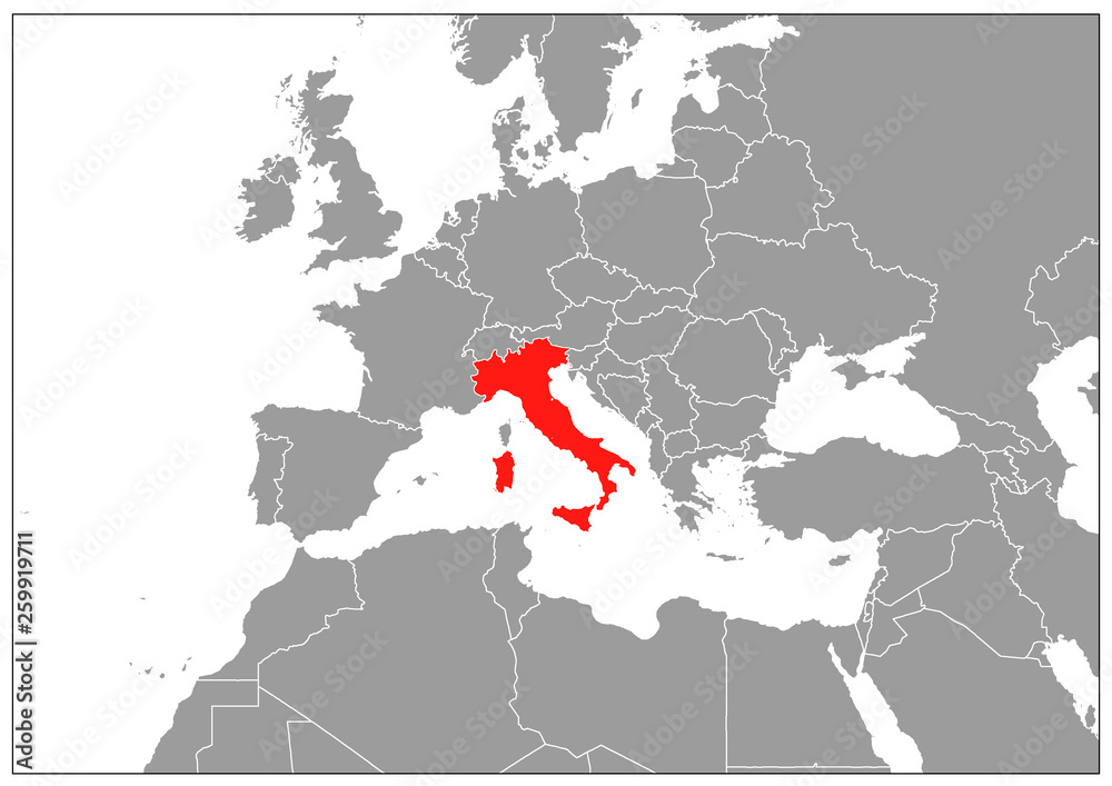 Obraz premium italy map on gray base
