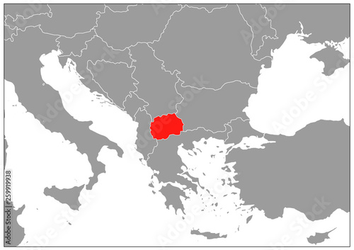 Photography The former Yugoslav Repubic of Macedonia map on gray base