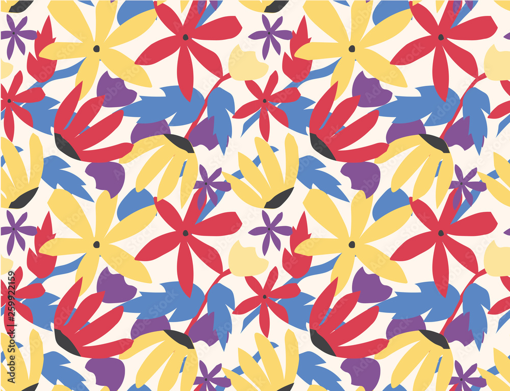 seamless pattern colorful flower pop art style seamless pattern colorful flower pop art style