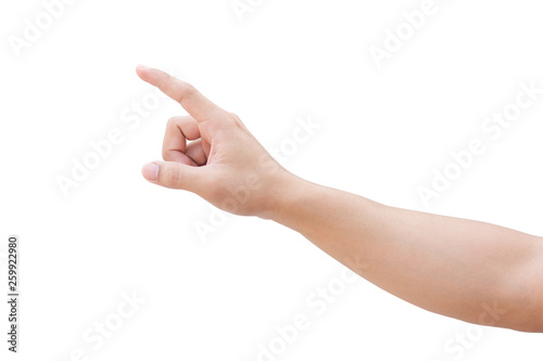 pointing finger isolated on white background with clipping path