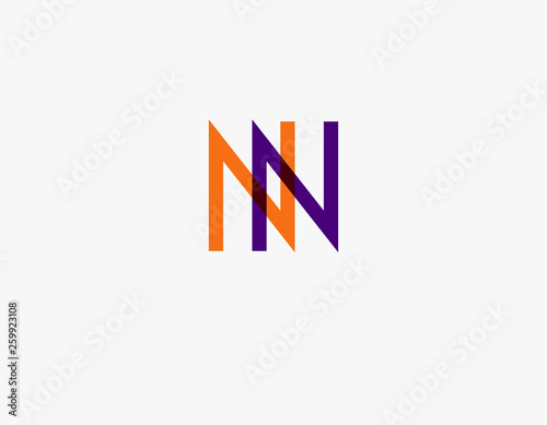 Creative logo two letters N minimalism typography