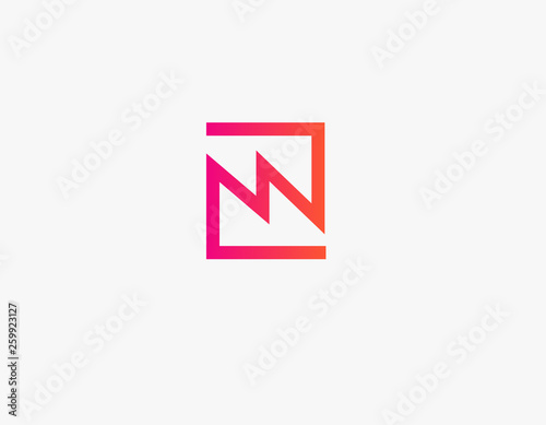 Creative logo icon line zigzag minimalism