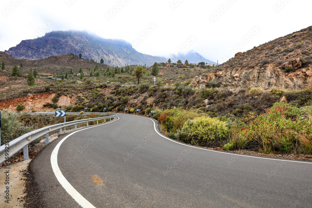 Summer road background in mountains and free space for your decoration. Gran Canaria island Summer road background in mountains and free space for your decoration. Gran Canaria island
