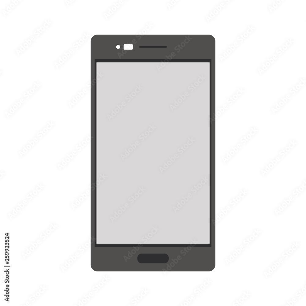 Grey mobile phone with blank screen. Fronv view mobile phone sign. Grey mobile phone with blank screen. Fronv view mobile phone sign.