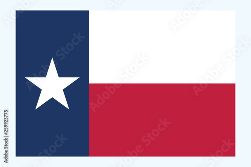 Texas flag vector.  Texas flag, American State Texes. Flag of Texas is the second largest state of United States. photo
