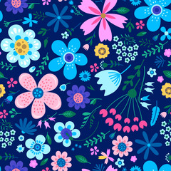 Stickers Bloemenmotief patronen Sierlijk bloemenpatroon in zachte tinten  © Pictulandra