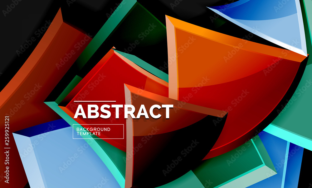 Squares and triangles geometrical background Squares and triangles geometrical background
