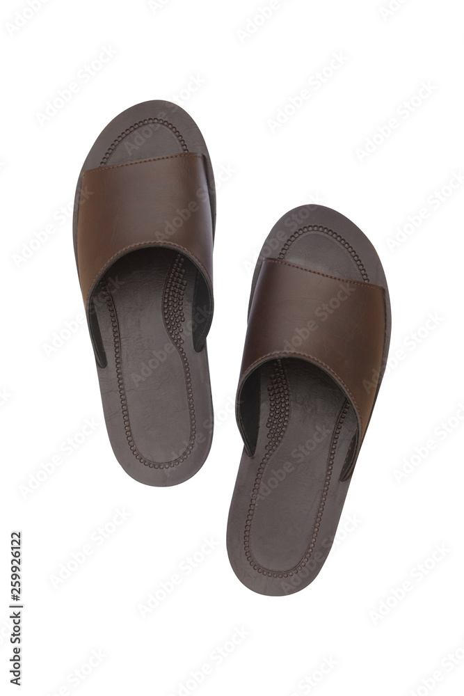 Brown sandals isolated on white background with clipping path. Brown sandals isolated on white background with clipping path.