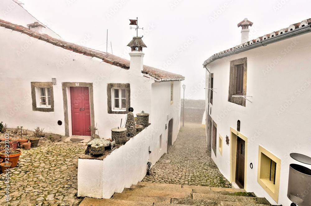 Marvao in fog, Portugal
