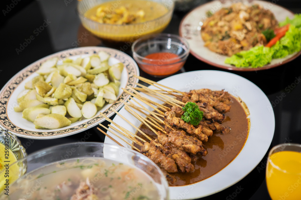 Traditional foods from Indonesia on the table Traditional foods from Indonesia on the table