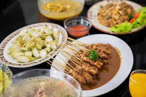 Traditional foods from Indonesia on the table