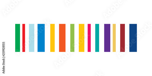 Colored Barcode icon, vector. Barcode icon isolated on white.