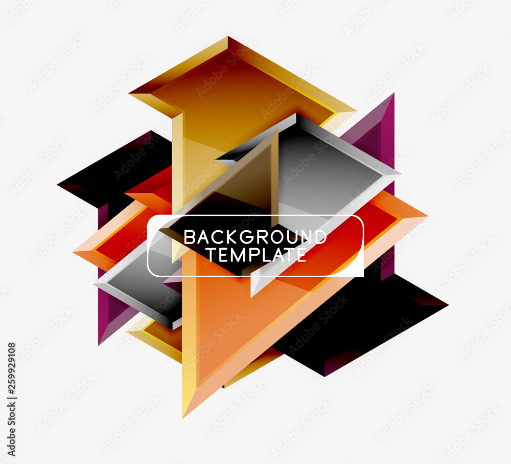 Minimal geometrical triangles with 3d effect abstract background template Minimal geometrical triangles with 3d effect abstract background template