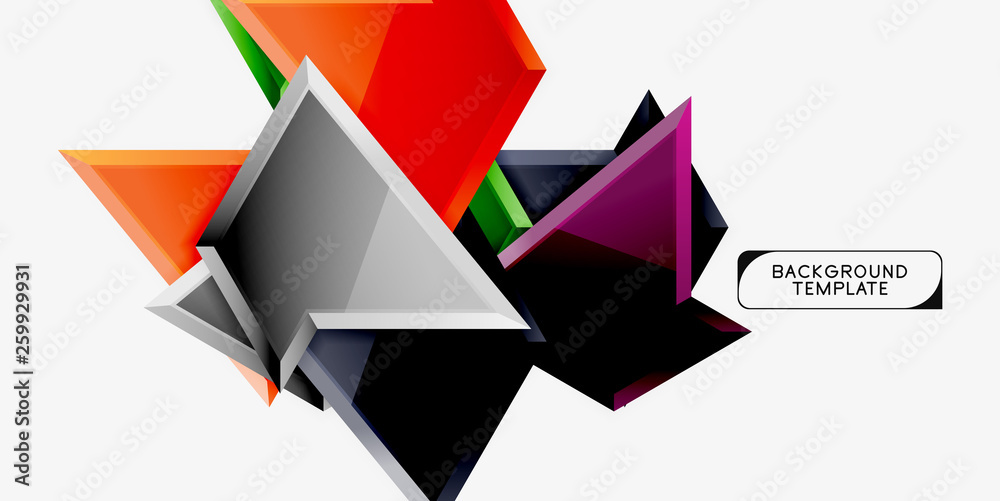 Minimal geometrical triangles with 3d effect abstract background template Minimal geometrical triangles with 3d effect abstract background template