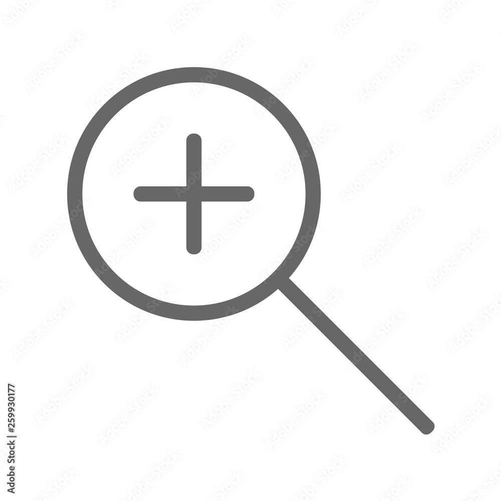 Zoom icon vector eps10. Magnifier with symbol plus. Zoom icon. plus grey sign. Zoom icon vector eps10. Magnifier with symbol plus. Zoom icon. plus grey sign.
