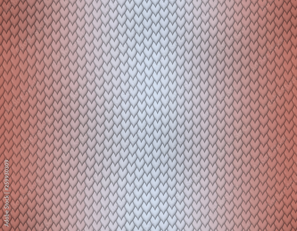 Fototapeta premium Pink and white gradient snake skin pattern, short sharp scale