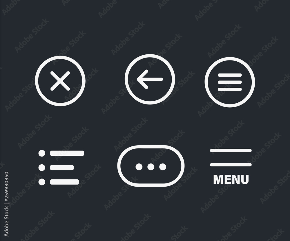 Ui menu icons. Set Hamburger Menu icon