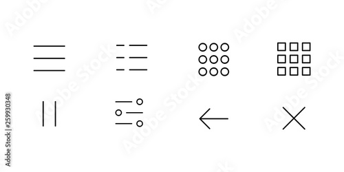 Set icons menu for apps and web. Hamburger Menu Icon. Vector illustration