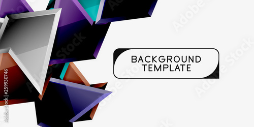 Free Download Minimal geometrical triangles with 3d effect abstract background template - GFXLoad