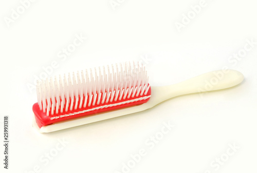 Hair comb on white background.