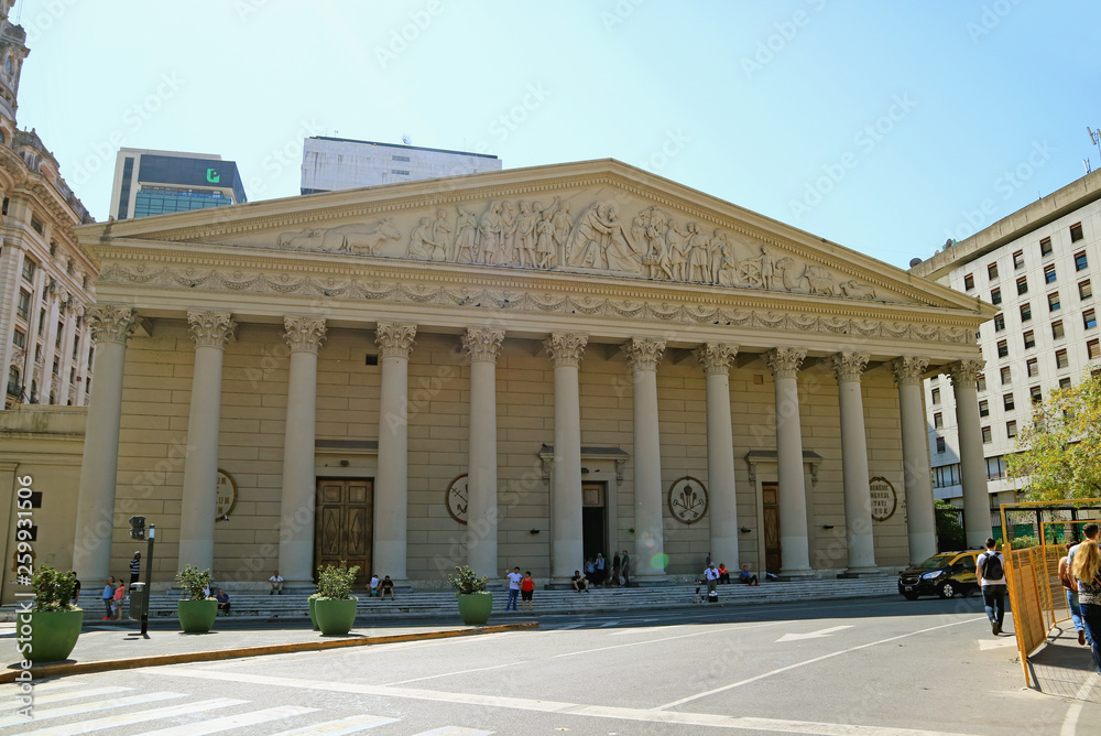 Stunning Twelve Neo-Classical Columns of The Buenos Aires Metropolitan Cathedral, Argentina