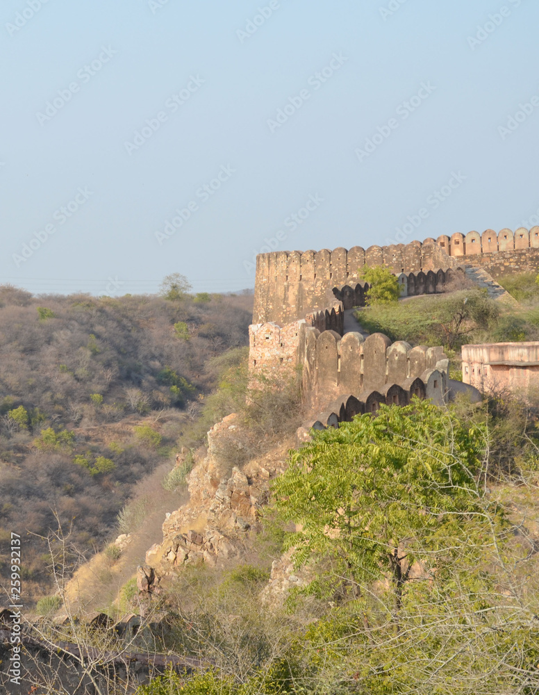 Fototapeta premium indian fort wall sky landscape