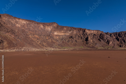 A bottom of the caldera of the Al Wahbah crater  Saudi Arabia