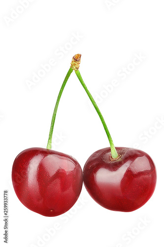 Cherries isolated on white background.