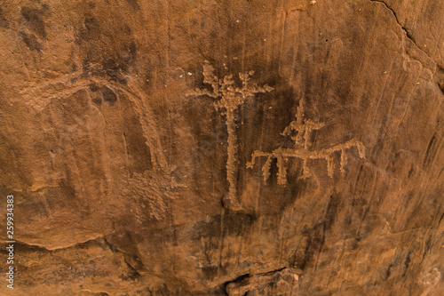 The Queen Victoria's Rock petroglyphs dated back to Neolith, Riyadh Province, Saudi Arabia
