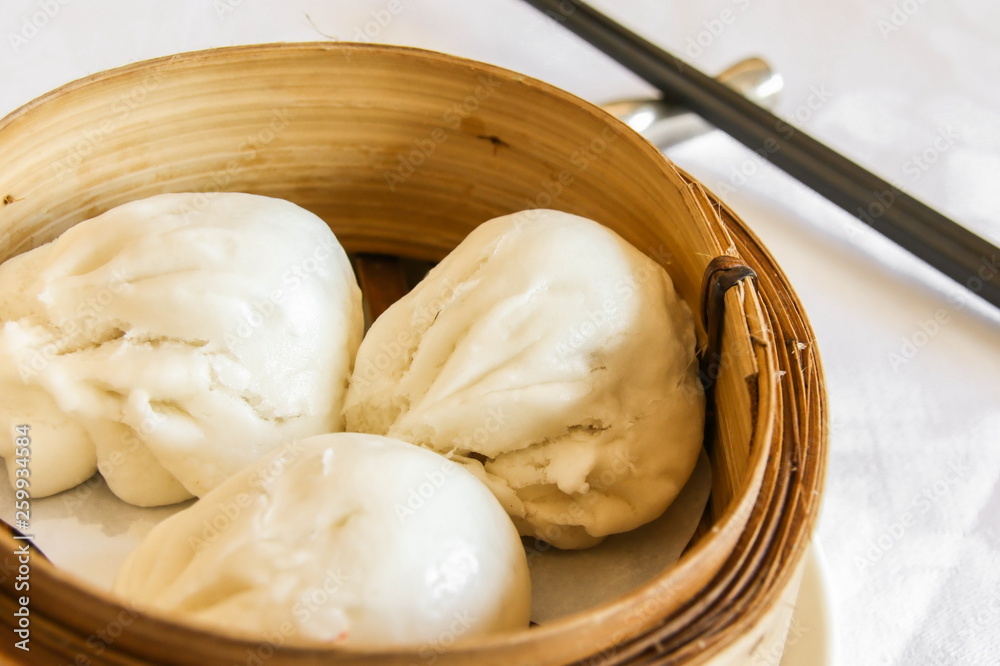 Chinese steamed stuff minced pork bun