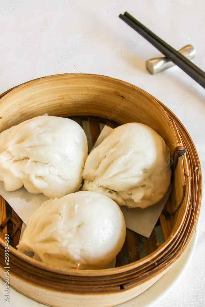Chinese steamed stuff minced pork bun