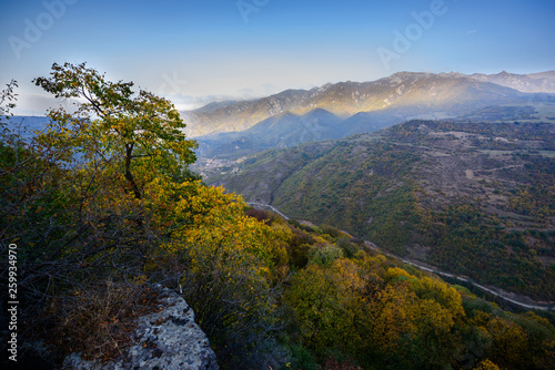 Fabulous autumn landscape with mountains and forest  Armenia