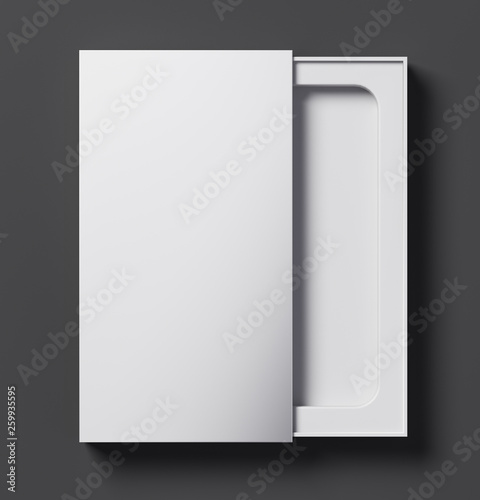 White phone box template half open - 3D illustration