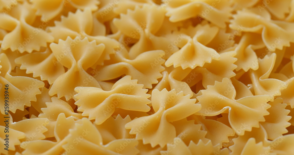Dry uncooked farfalle
