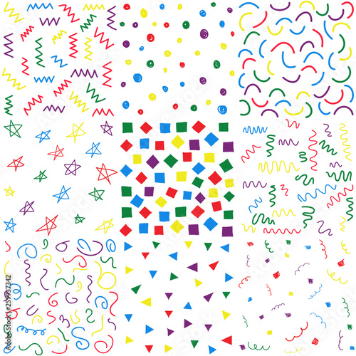 Hand drawn doodle seamless patterns