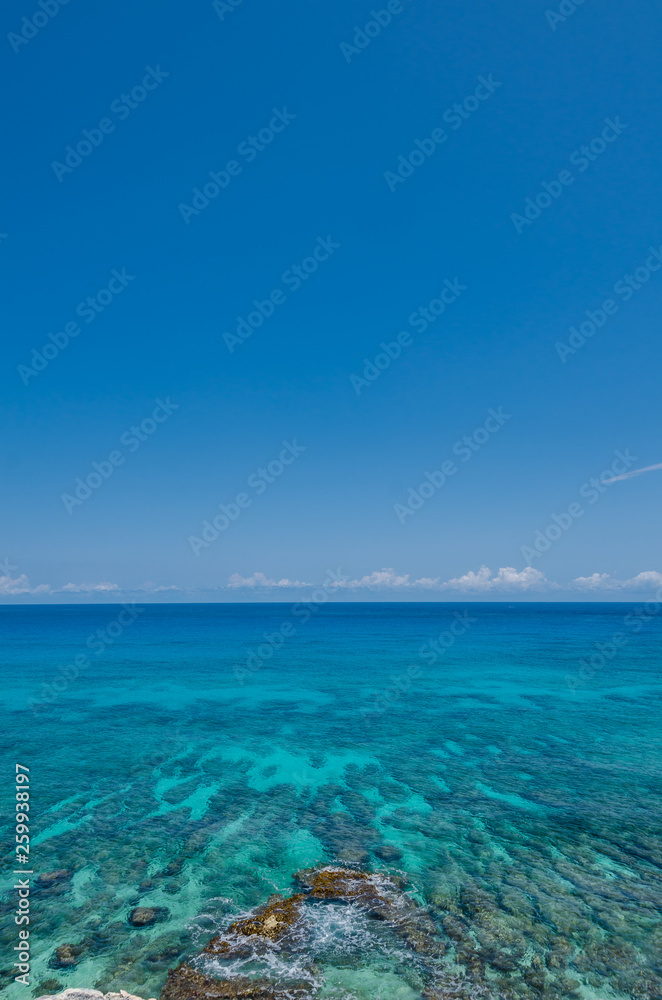Scenic view of Caribbean Ocean at Punta Sur, Isla Mujeres