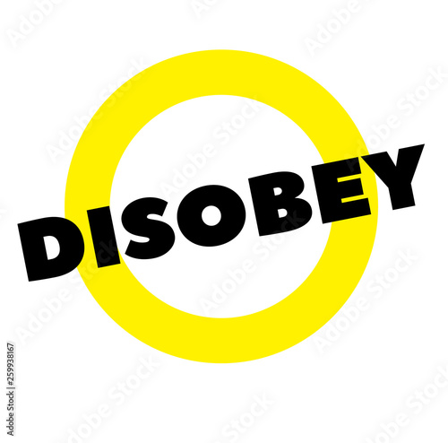 disobey stamp on white